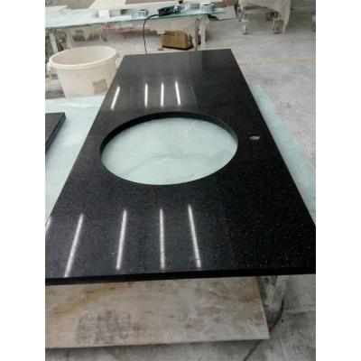 comptoirs en pierre de quartz noir