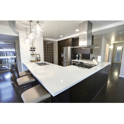 comptoirs en quartz blanc