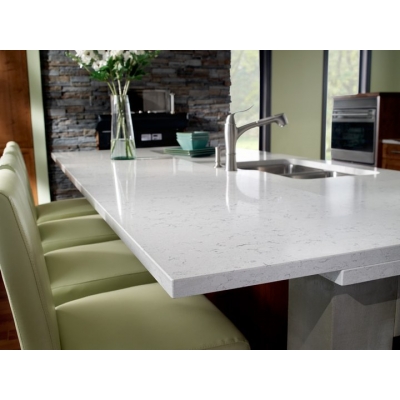 comptoirs en quartz blanc étincelant