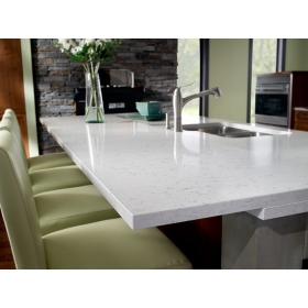 comptoirs en quartz blanc étincelant