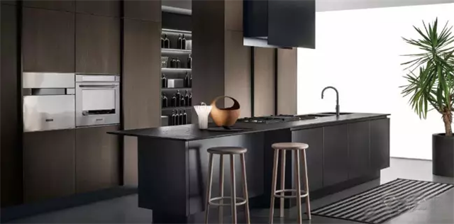 Gris, noir et marron de haut niveau avec une texture avancée - le comptoir a besoin de ce style